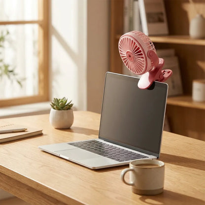Rechargeable Clip-on Fan with Light