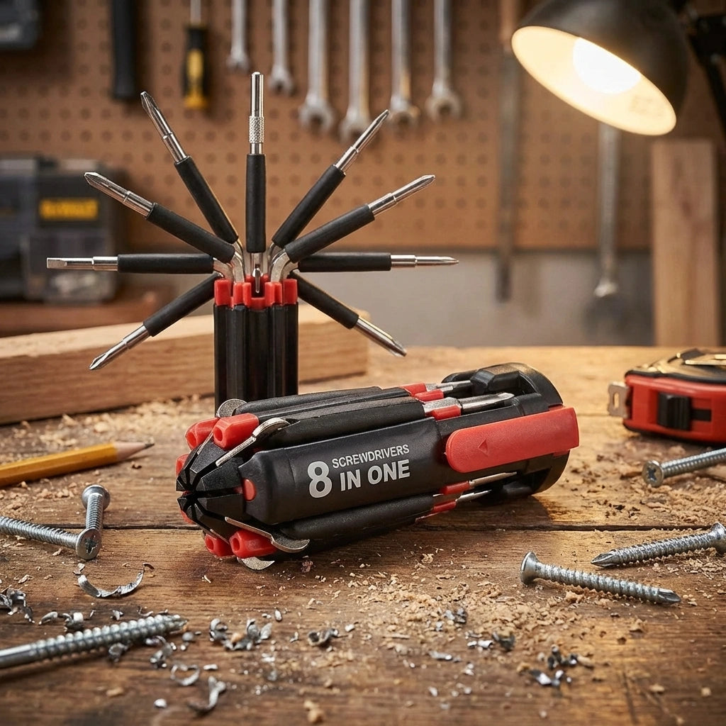 Screwdriver- 8 in 1 Screwdriver Interchangeable Bits Tool Set
