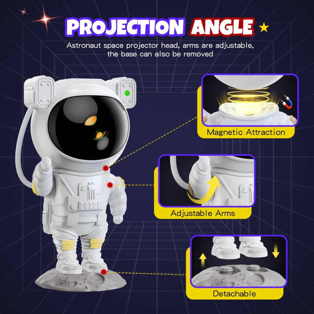 Astronaut Galaxy Projector 360 Magnetic Head Rotation Remote Control