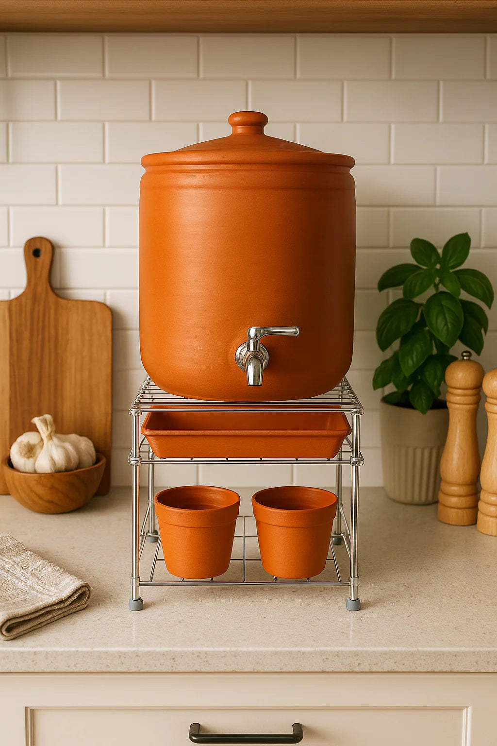 Sturdy Steel Matka Stand with Free Tray