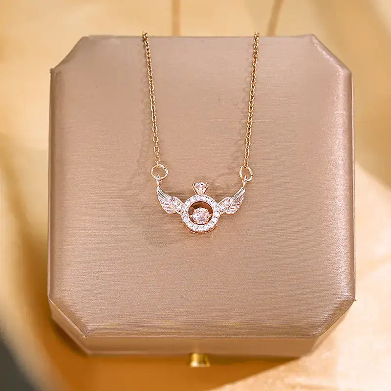 Rose Gold Angel Wings Pendant Chain