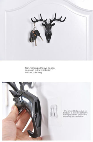Hanging Hook Self Adhesive Deer Head Hanging Hook