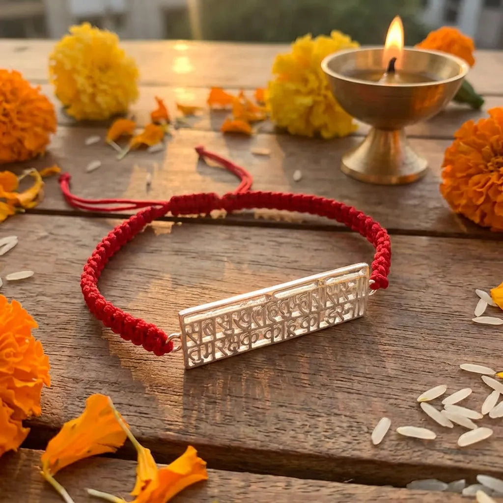 Hanuman Chalisa Protection Silver Plated Bracelet