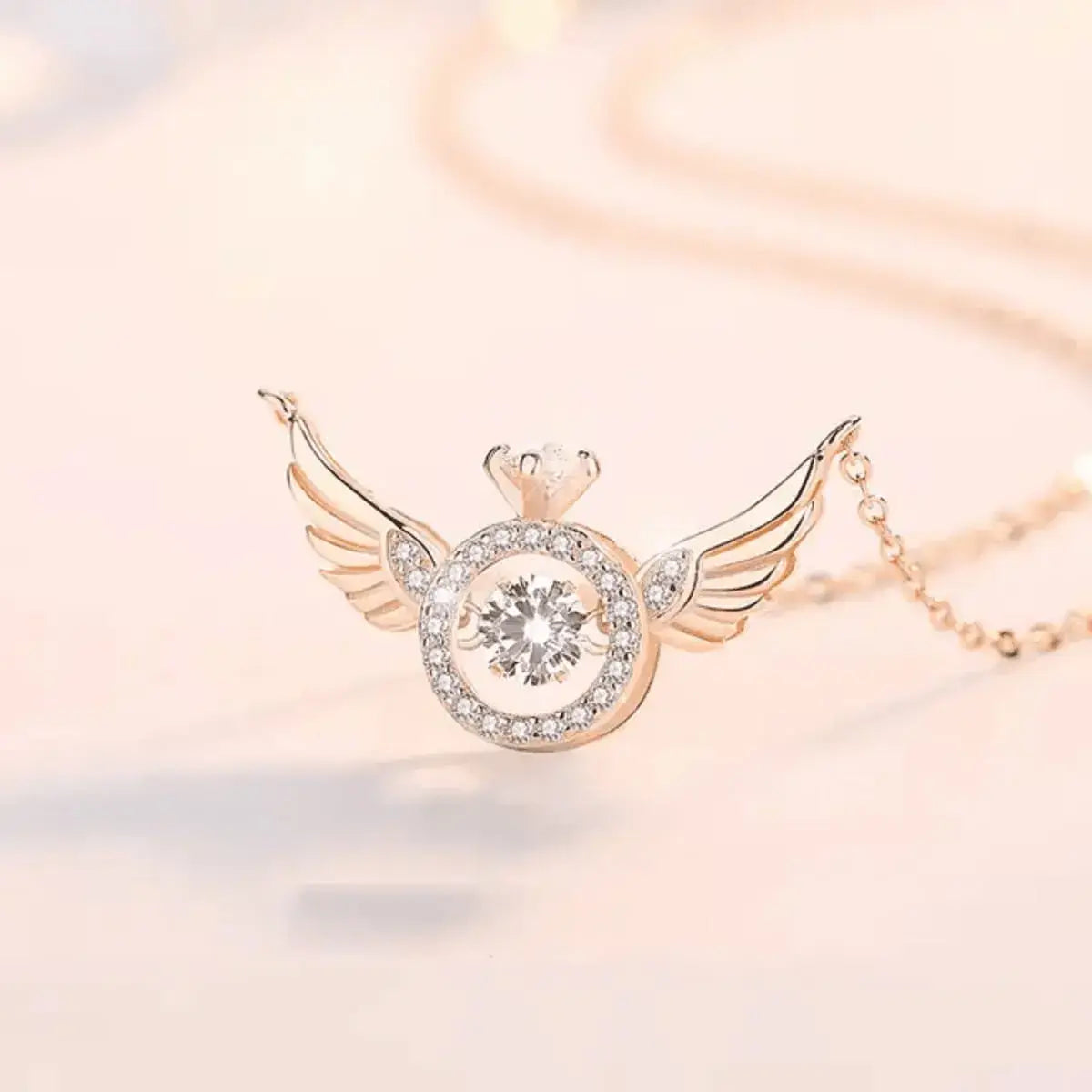 Rose Gold Angel Wings Pendant Chain