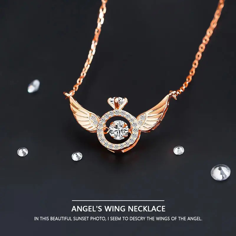Rose Gold Angel Wings Pendant Chain