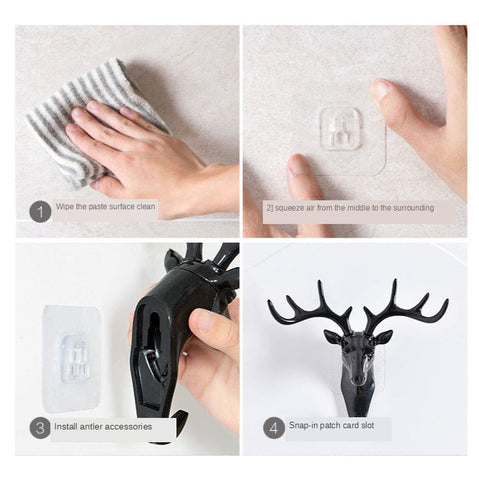 Hanging Hook Self Adhesive Deer Head Hanging Hook
