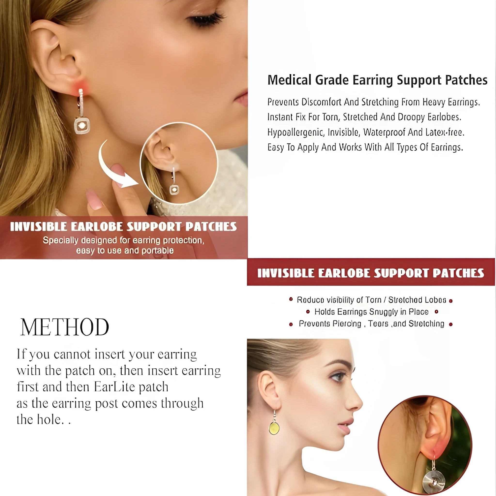 Invisible Earlobe Support Patches