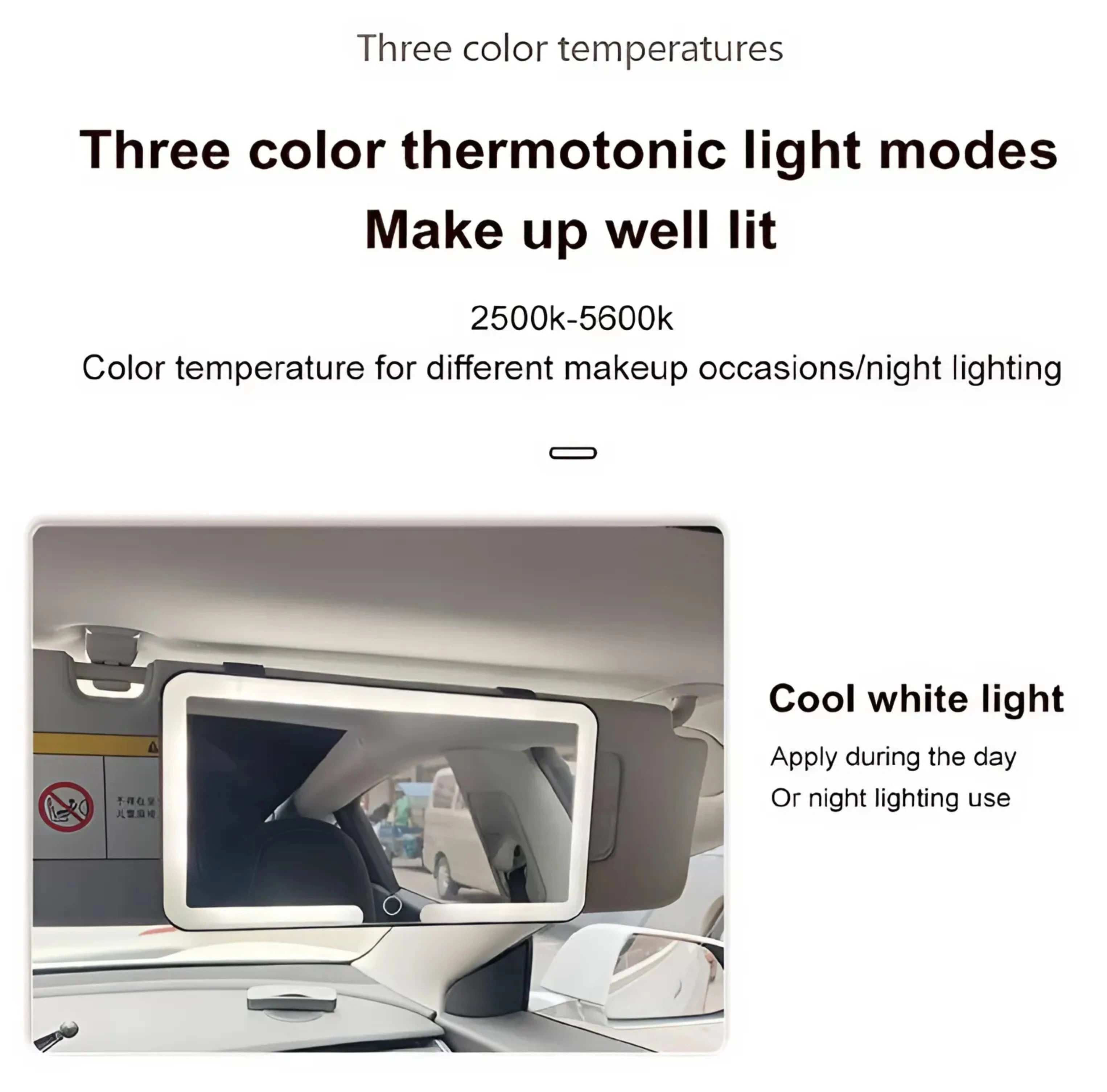 LED Car Makeup Mirror
