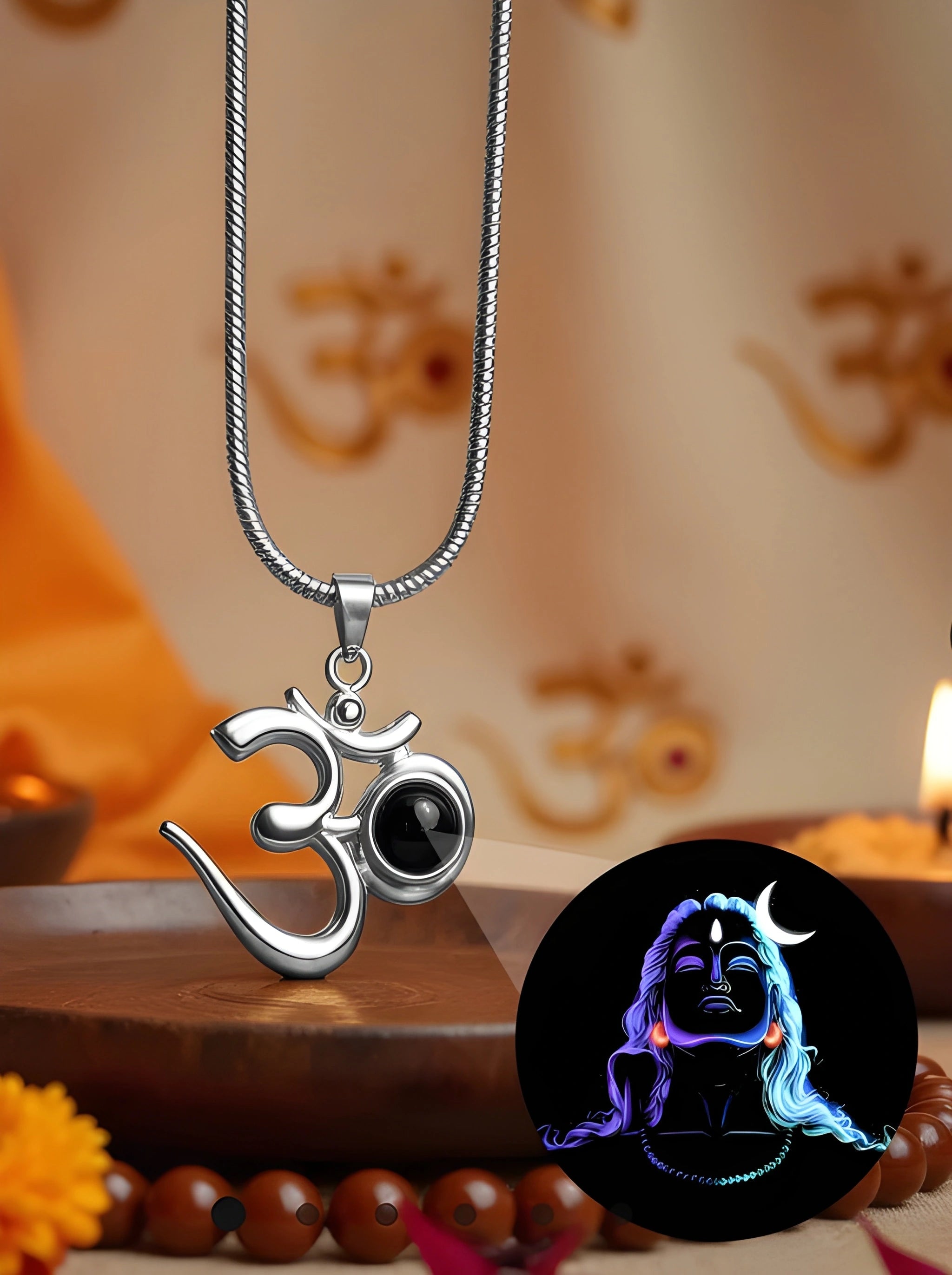 OM Adiyogi Steel Pendant