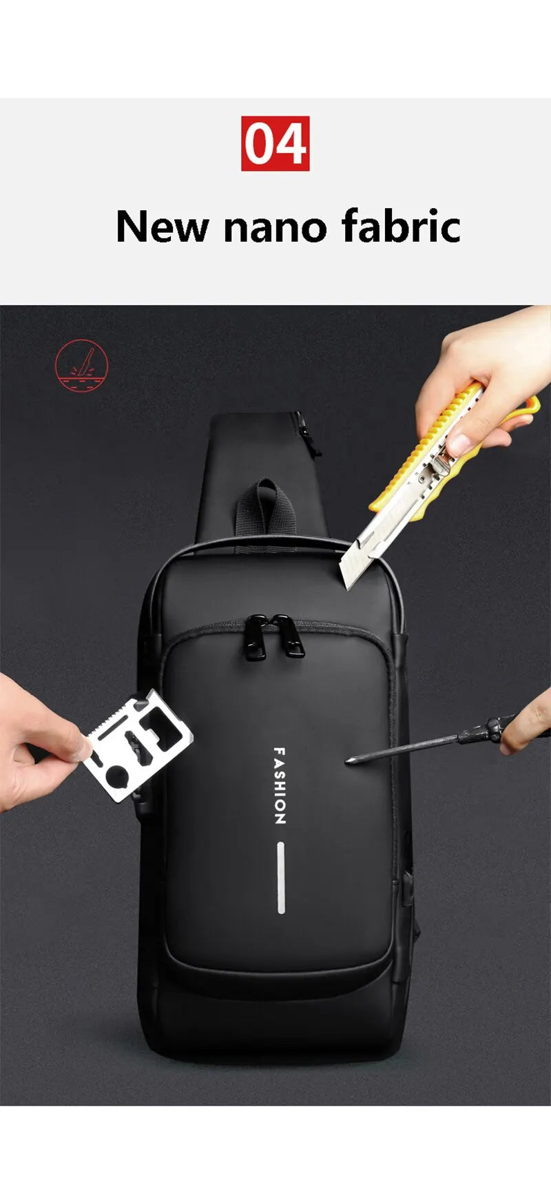 Unisex Crossbody Sling Bag for Accessory Kit