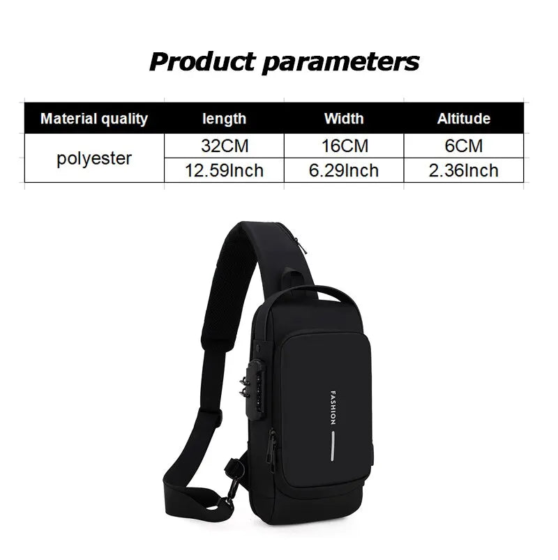Unisex Crossbody Sling Bag for Accessory Kit