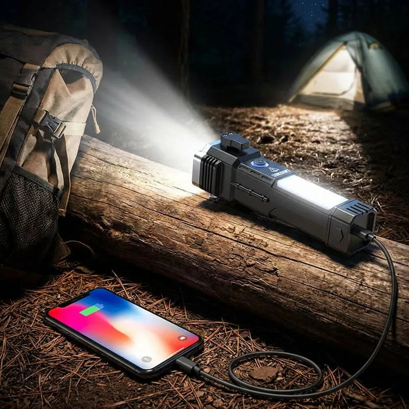 Tactical Stun Flashlight – 5 Mode Rechargeable Torch 2000x Zoom – MaxSmile