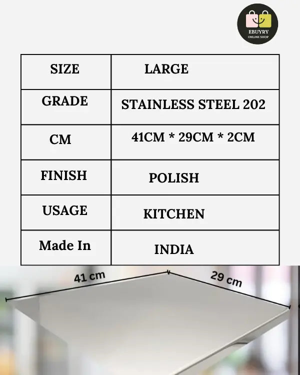 Stainless Steel Chopping Board (35x31cm)