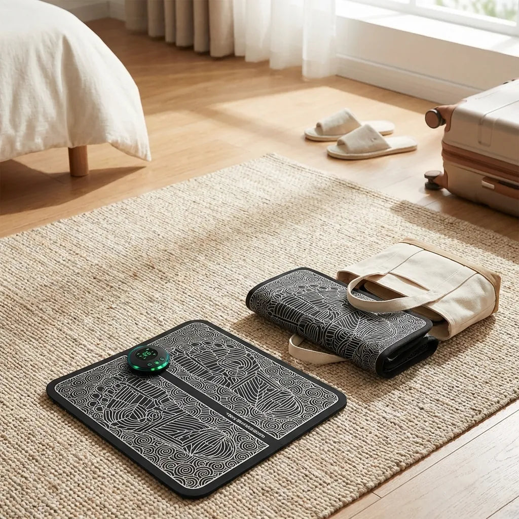 Wireless Electric Foot Massager Mat – Foldable & Portable with 8 Modes