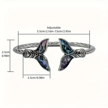 Abalone Shell Mermaid Tail Bangle Bracelet jewelry