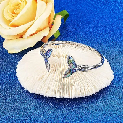 Abalone Shell Mermaid Tail Bangle Bracelet jewelry