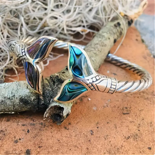 Abalone Shell Mermaid Tail Bangle Bracelet jewelry