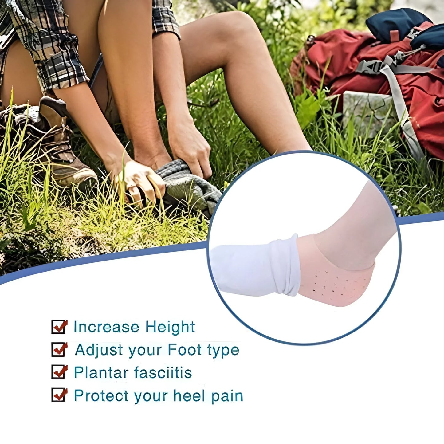 Best anti crack silicone half gel heel and foot protector - health & beauty | 2025 | fast shipping