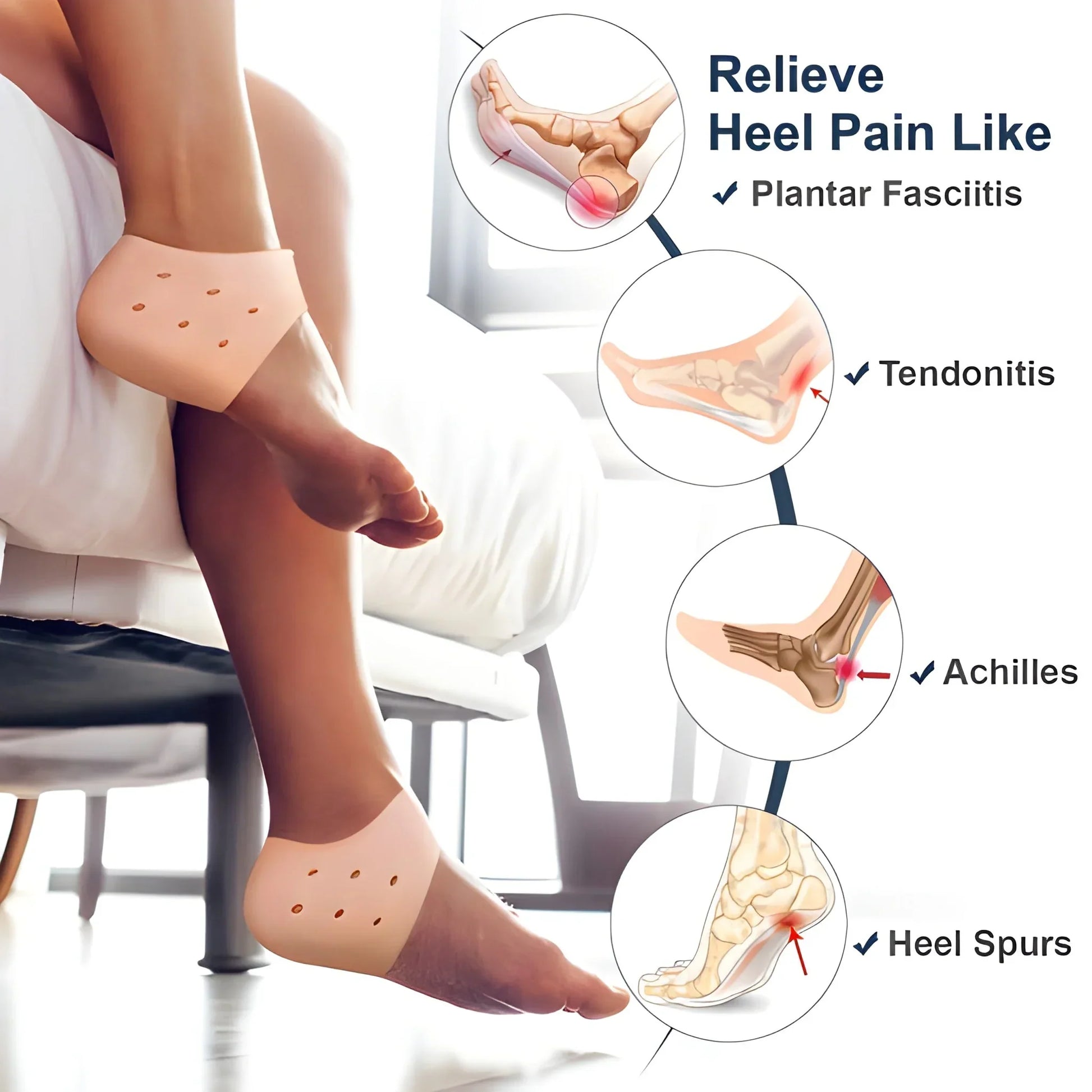 Best anti crack silicone half gel heel and foot protector - health & beauty | 2025 | fast shipping