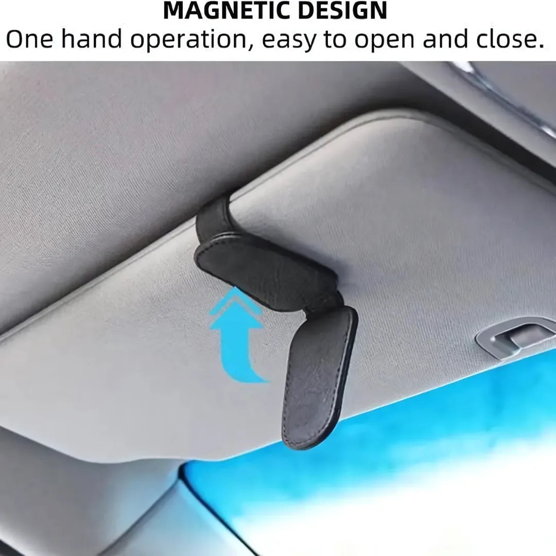 Automaze Leather Car Visor Sunglass Holder Clip for Car