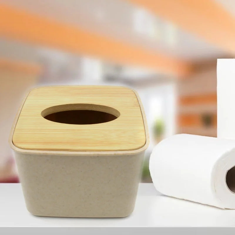 Bamboo Tissue Box Stand - Home Improvement