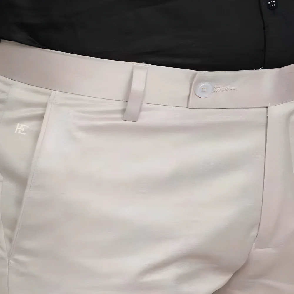 Beige Stretch Formal Trousers clothing