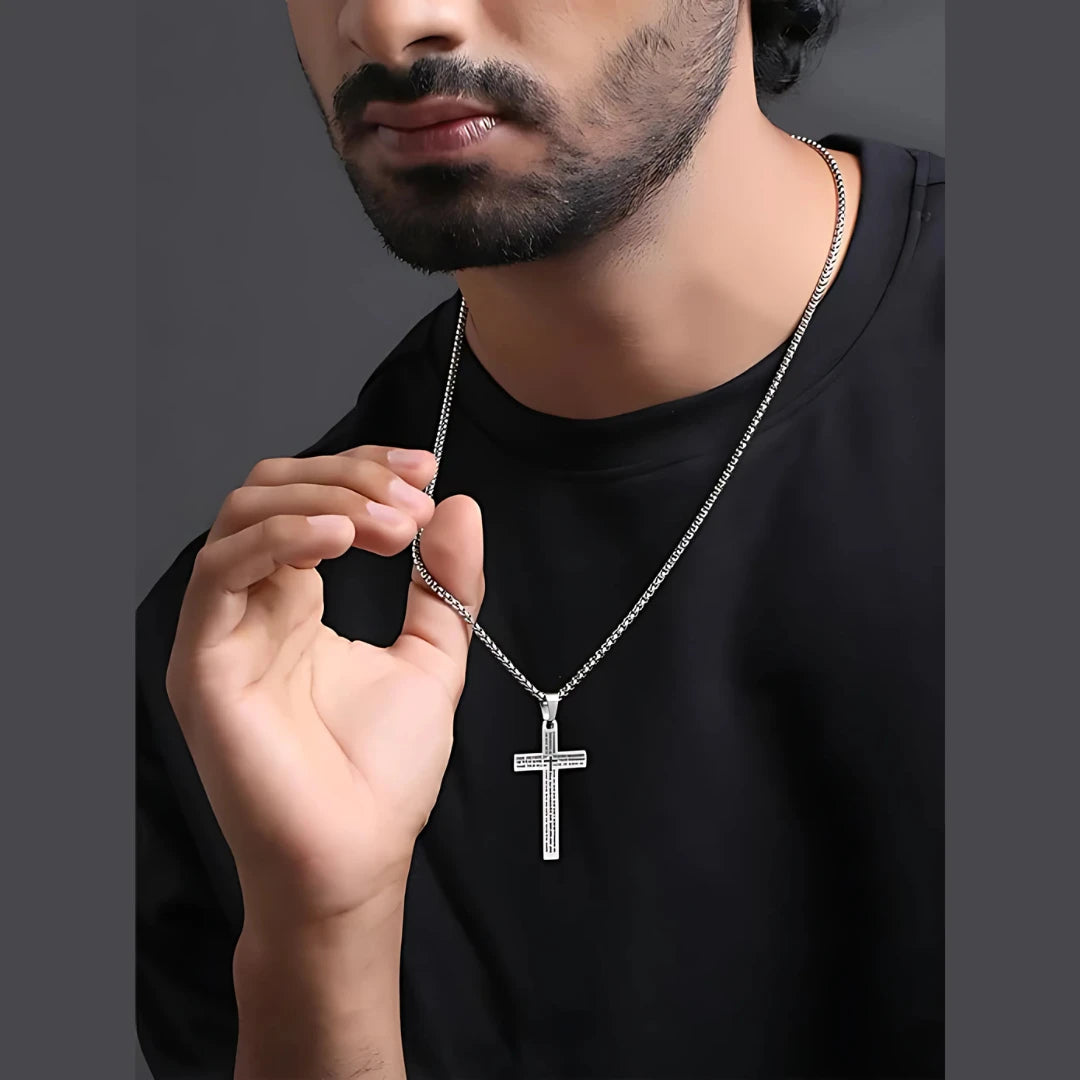 Stainless Steel Cross Pendant with Engraving