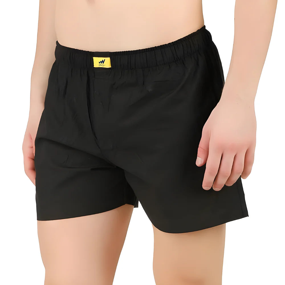 Black Cotton Comfort Boxer