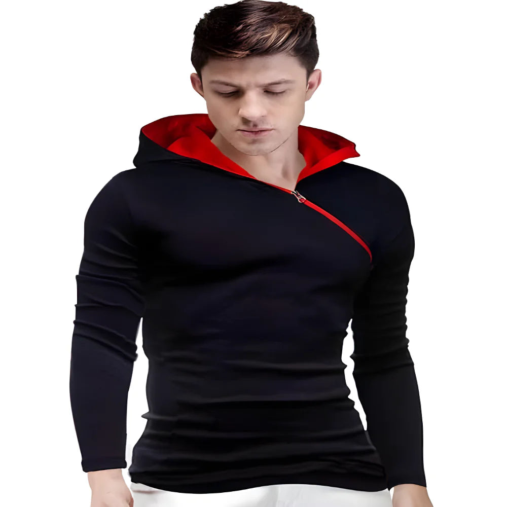 Black Cotton Hoodie Duo clothing