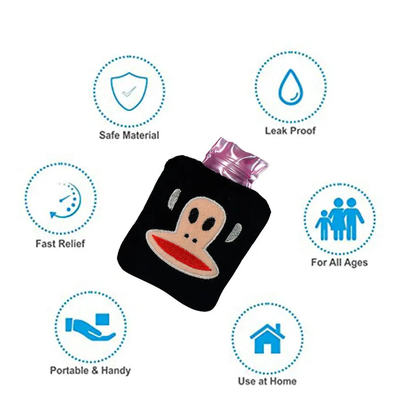 Black Monkey Small Hot Water Bag With Cover - Health Care