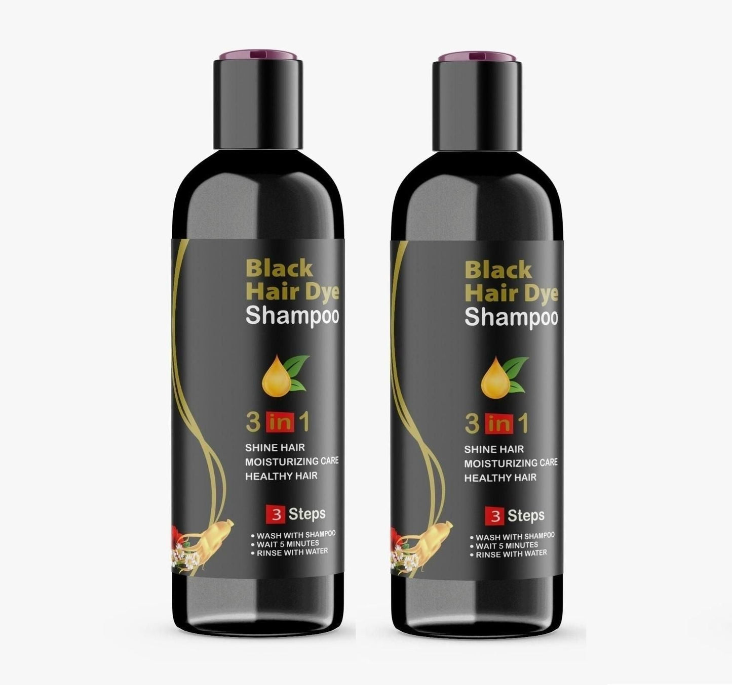 BLOSDREAM Black Hair Shampoo 3 in 1 100ml (Pack of 2)