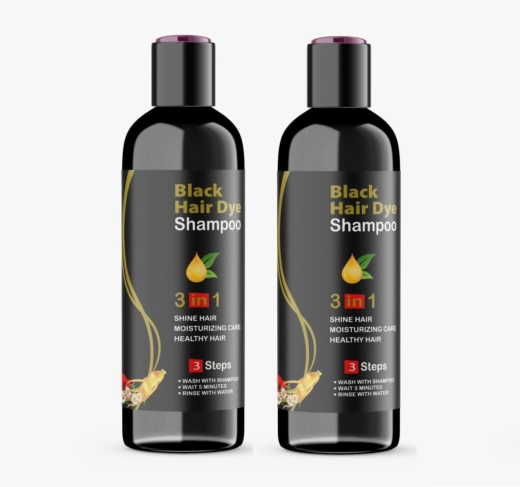 BLOSDREAM Black Hair Shampoo 3 in 1 100ml (Pack of 2)
