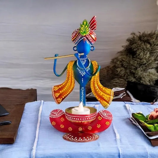 Blue & Red Krishna Idol Showpiece Home Accessories