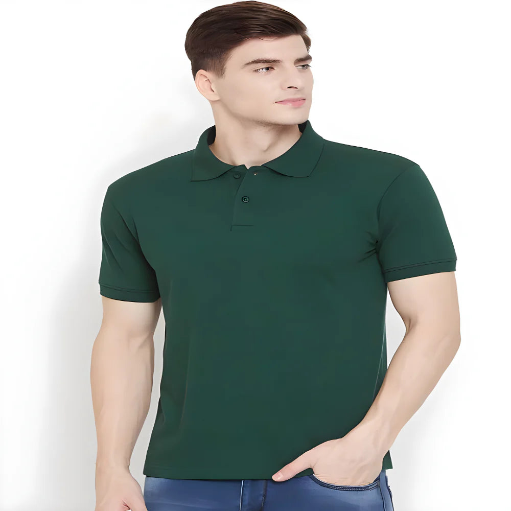 Bottle Green Polo Tee clothing