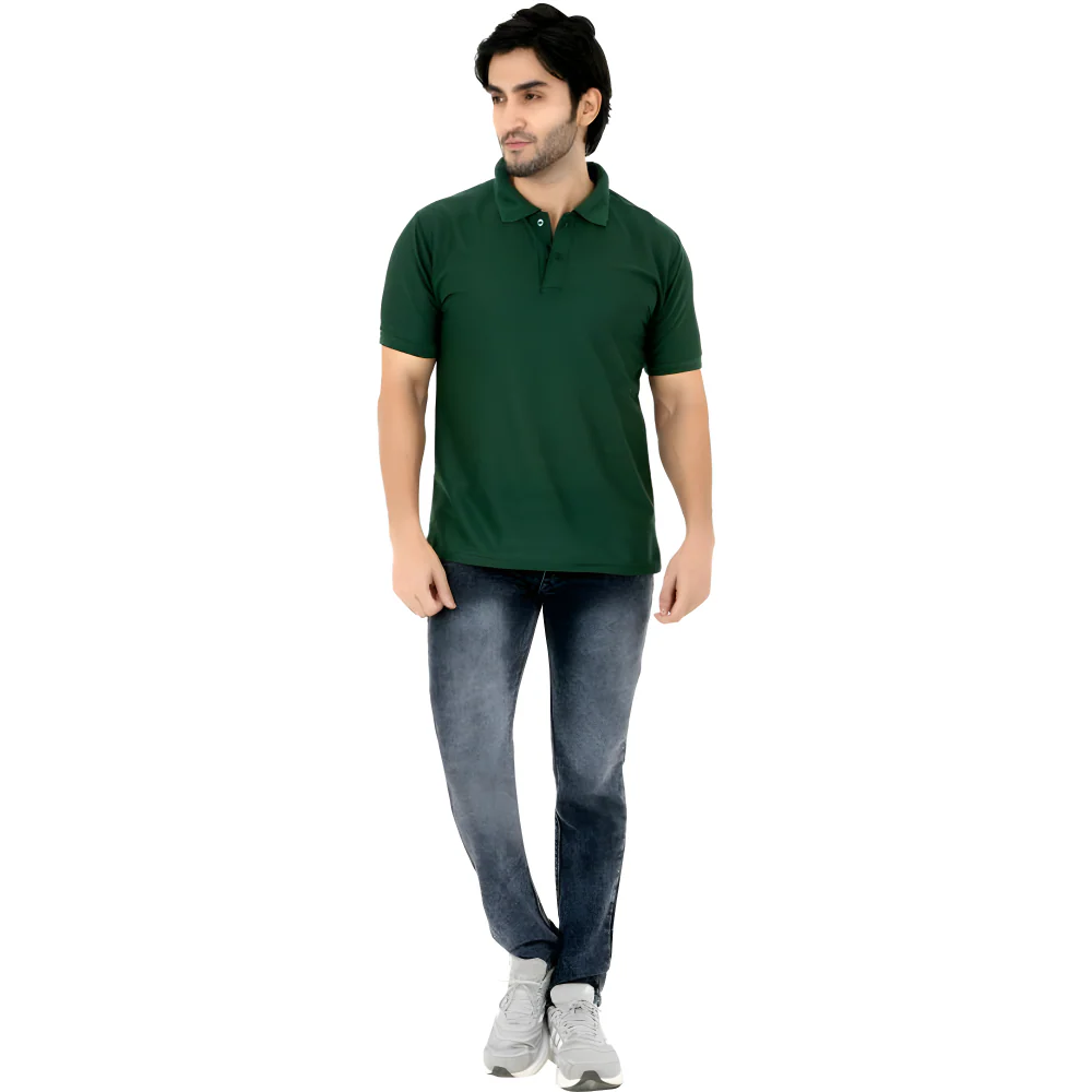 Bottle Green Polo Tee clothing