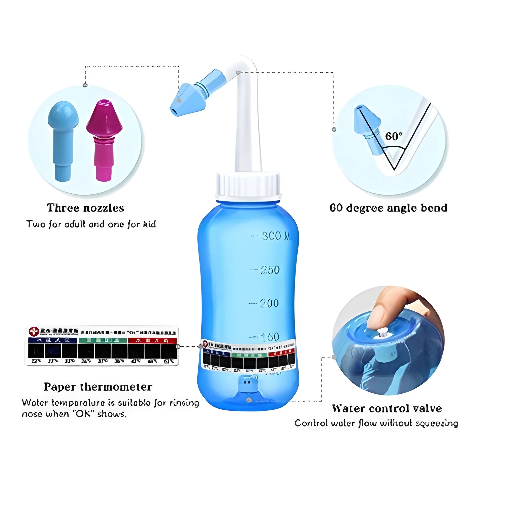 BPA Free Rinse Bottle – Leak Proof & Easy Flow (17.5 × 10 cm)