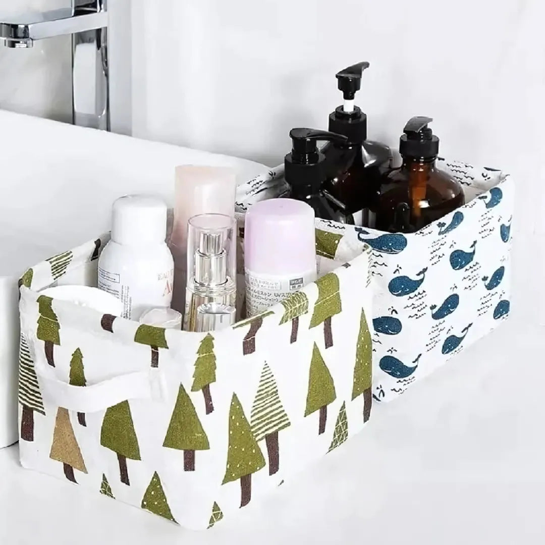Canvas Fabric Basket with Handle