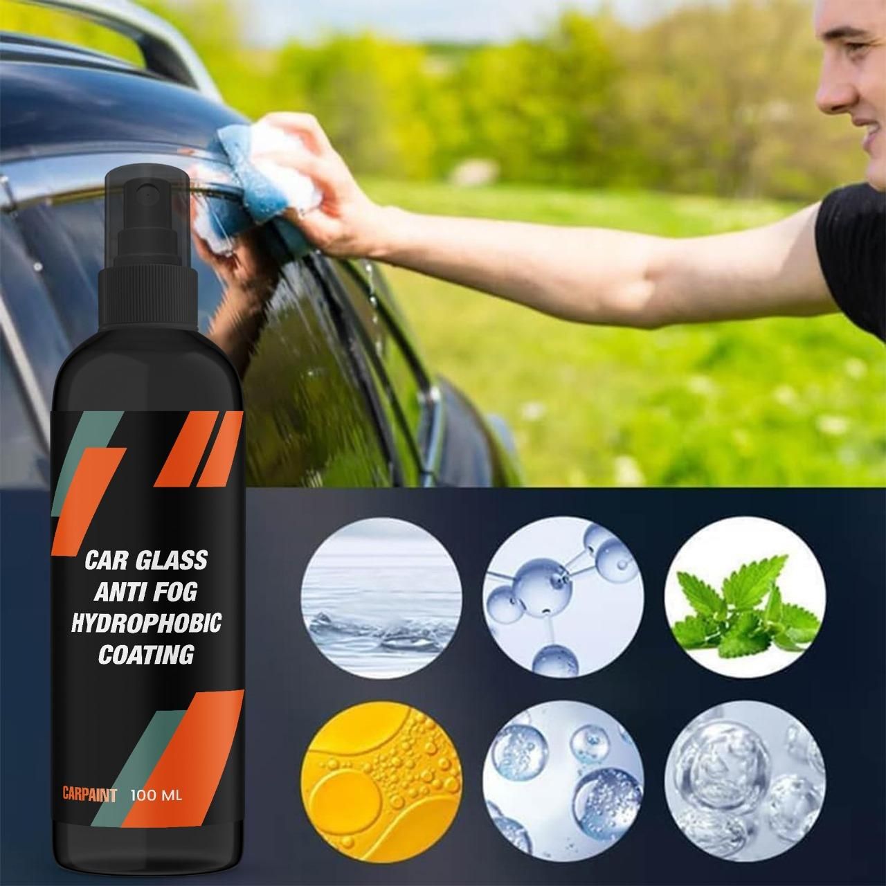 Car Glass Anti Fog Hydrophobic Coating 100ml(Pack Of 1)