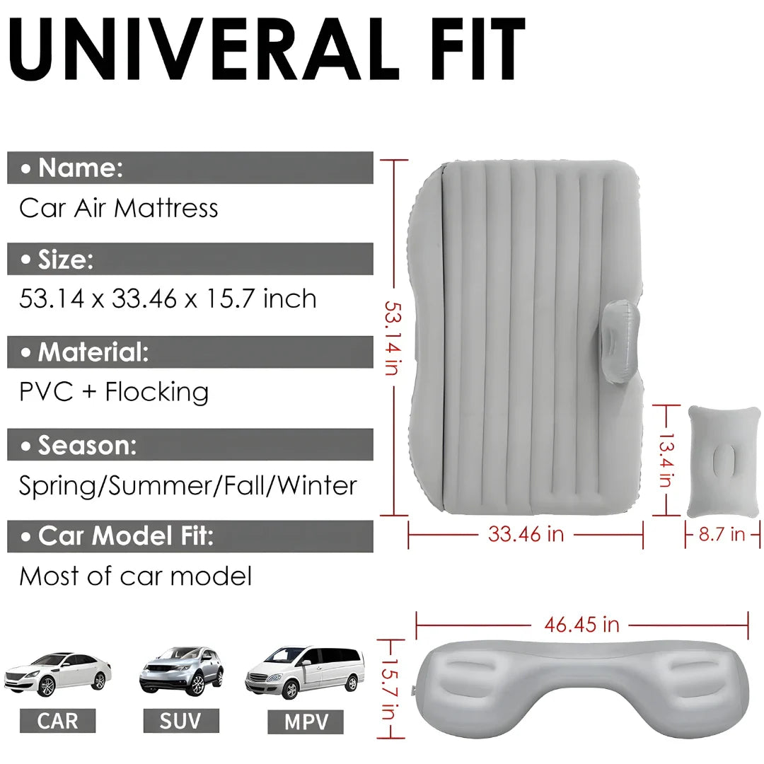 Car Travel Bed Mattress with 2 Air Pillows