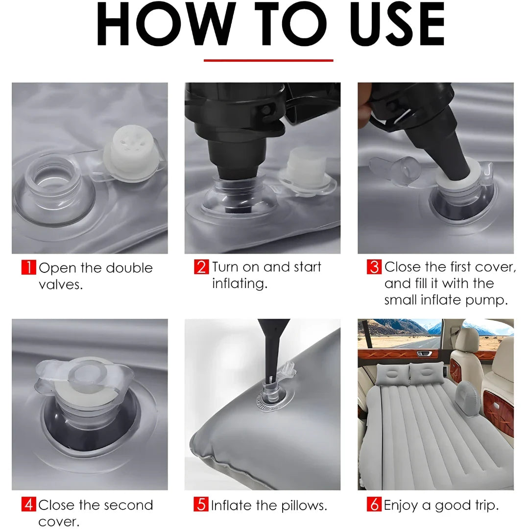 Car Travel Bed Mattress with 2 Air Pillows