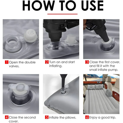 Car Travel Bed Mattress with 2 Air Pillows