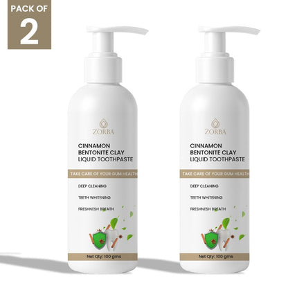 Cinnamon Bentonite Clay Liquid Toothpaste 200 ml Pack of 2