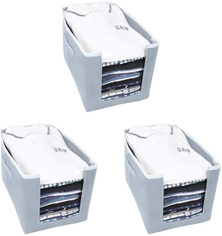 Cloth Organizer Non Woven Foldable Cloth Organizer (Pack of 3) Home Improvement