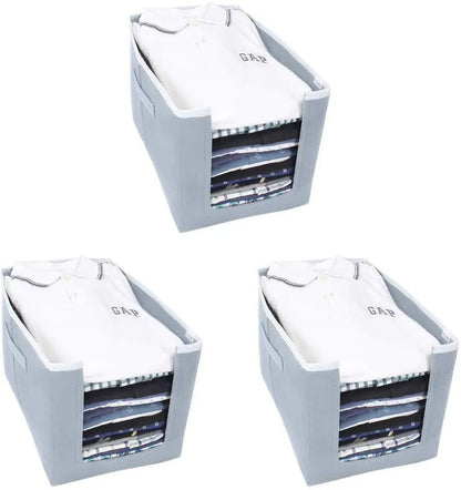 Cloth Organizer Non Woven Foldable Cloth Organizer (Pack of 3) Home Improvement