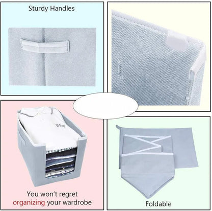 Cloth Organizer Non Woven Foldable Cloth Organizer (Pack of 3) Home Improvement