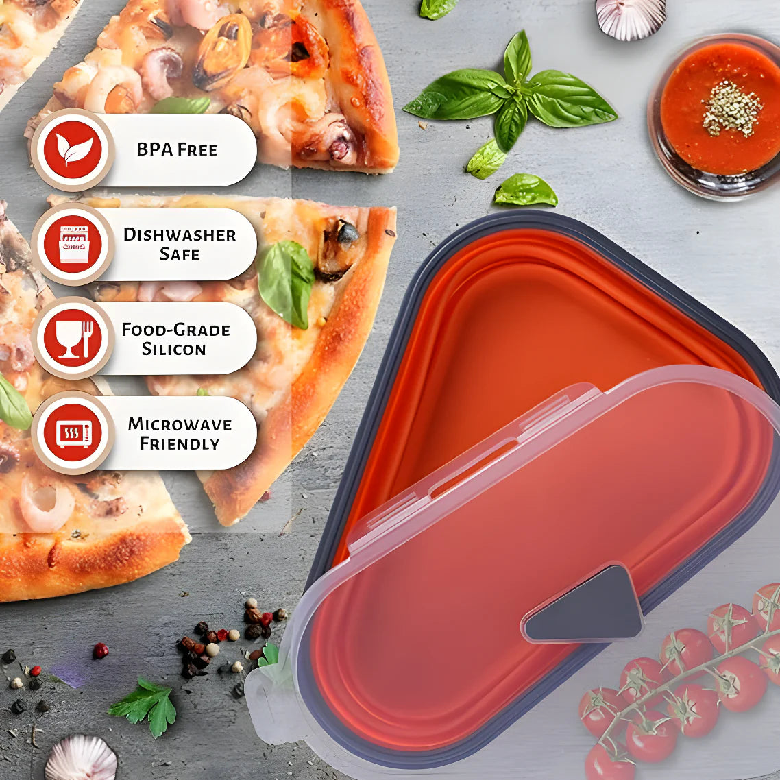 Collapsible Pizza Slice Container
