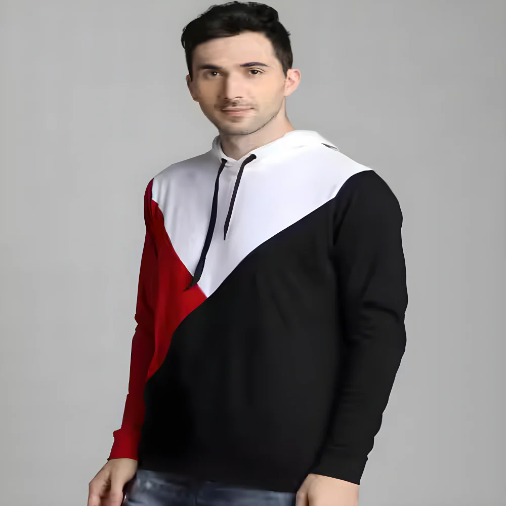 Color Block Hooded Tee clothing