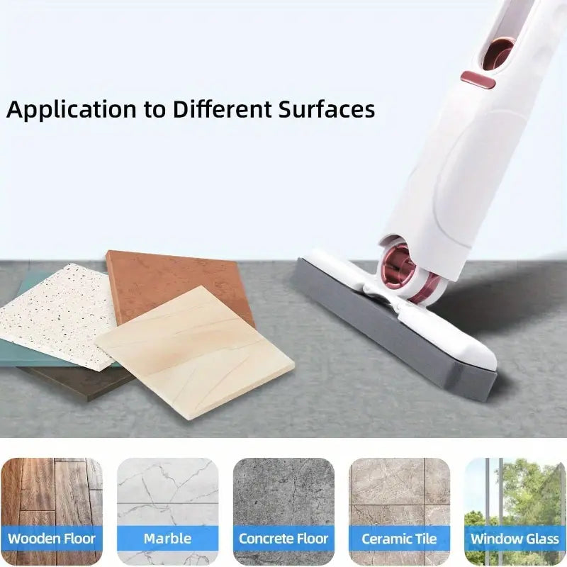 Compact mini mop with 2 sponge