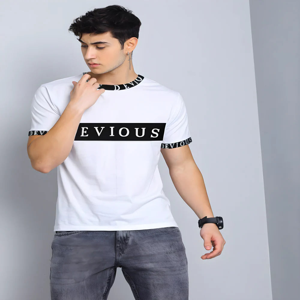 Contrast Print Cotton Tee