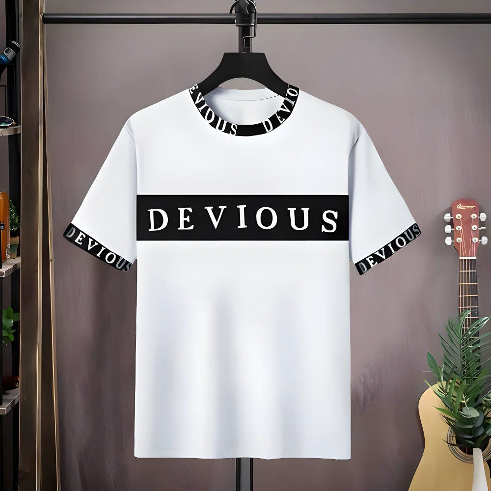 Contrast Print Cotton Tee